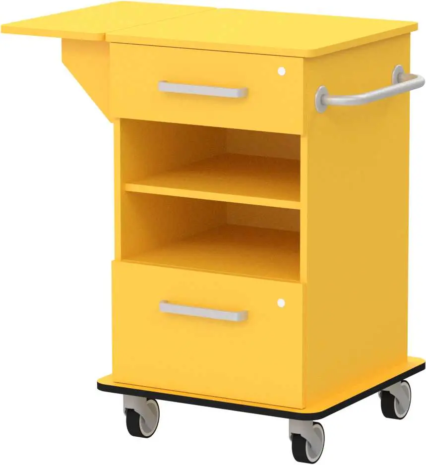 VIZITA 03 N mobilní vozík vizitový, korpus žlutá odio, čílka žlutá odio