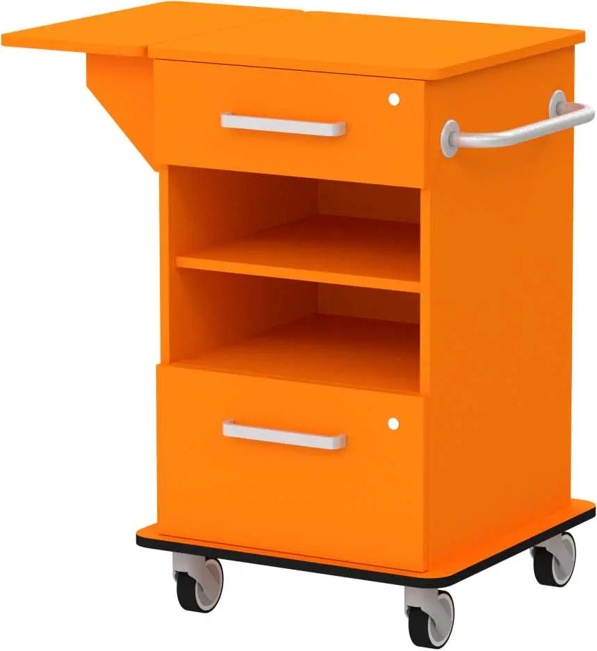 VIZITA 03 N mobilní vozík vizitový, korpus pomeranč, čílka pomeranč