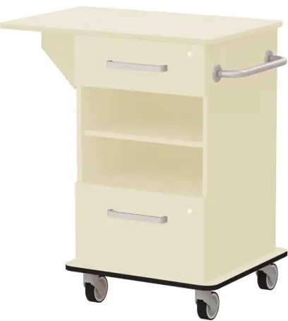 VIZITA 03 N mobilní vozík vizitový, korpus smetanový, čílka smetanová