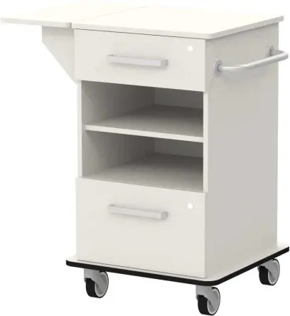 VIZITA 03 N mobilní vozík vizitový, korpus šedý, čílka šedá