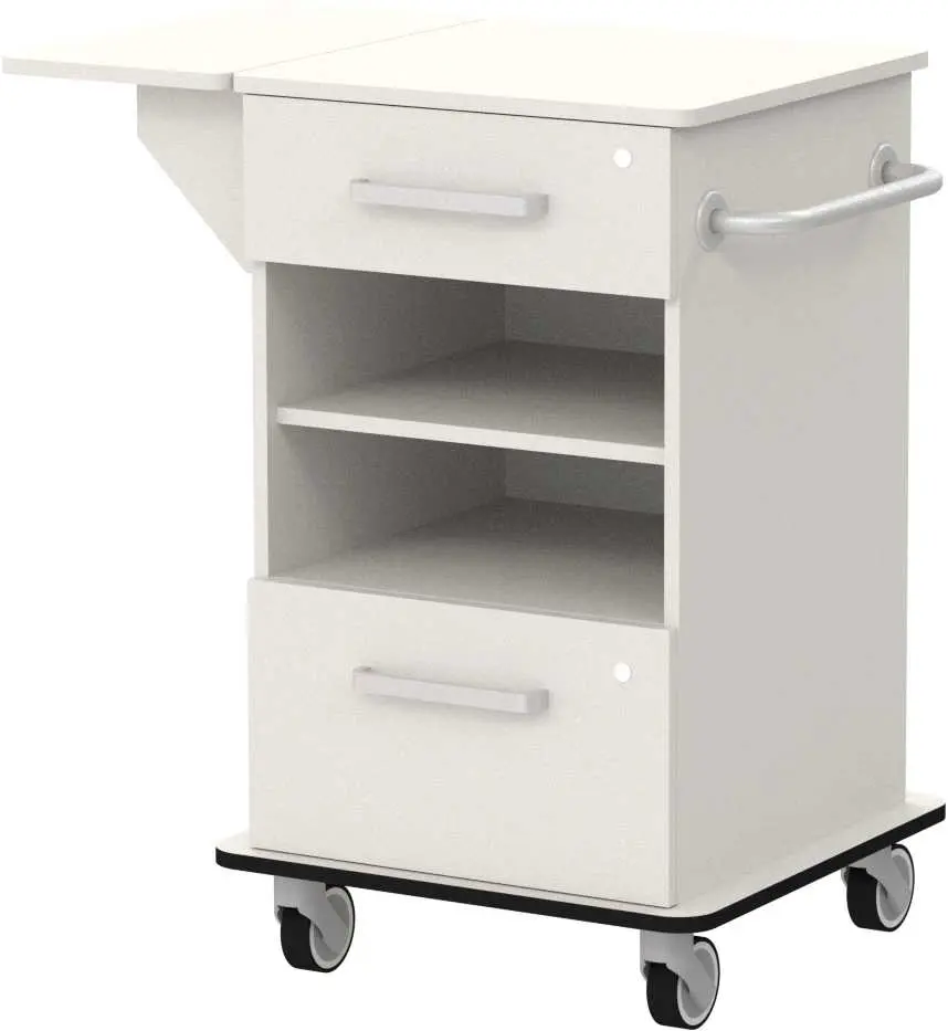 VIZITA 03 N mobilní vozík vizitový, korpus šedý, čílka šedá