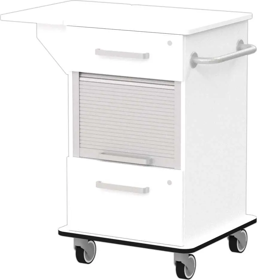 VIZITA 03 R mobilní vozík vizitový, korpus bílý, čílka bílá