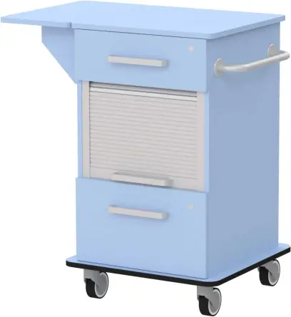 VIZITA 03 R mobilní vozík vizitový, korpus blankyt, čílka blankyt