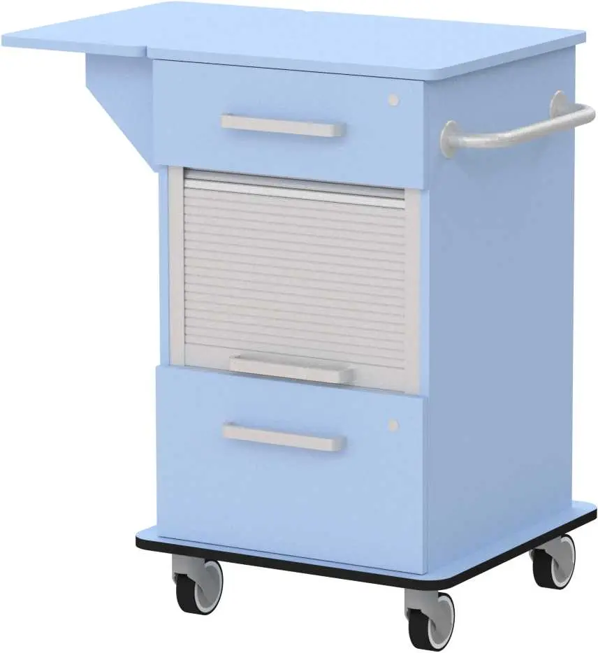 VIZITA 03 R mobilní vozík vizitový, korpus blankyt, čílka blankyt