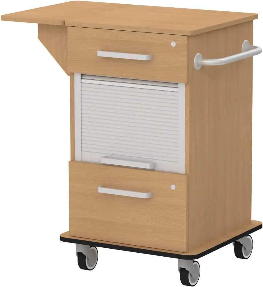 VIZITA 03 R mobilní vozík vizitový, korpus buk royal, čílka buk royal