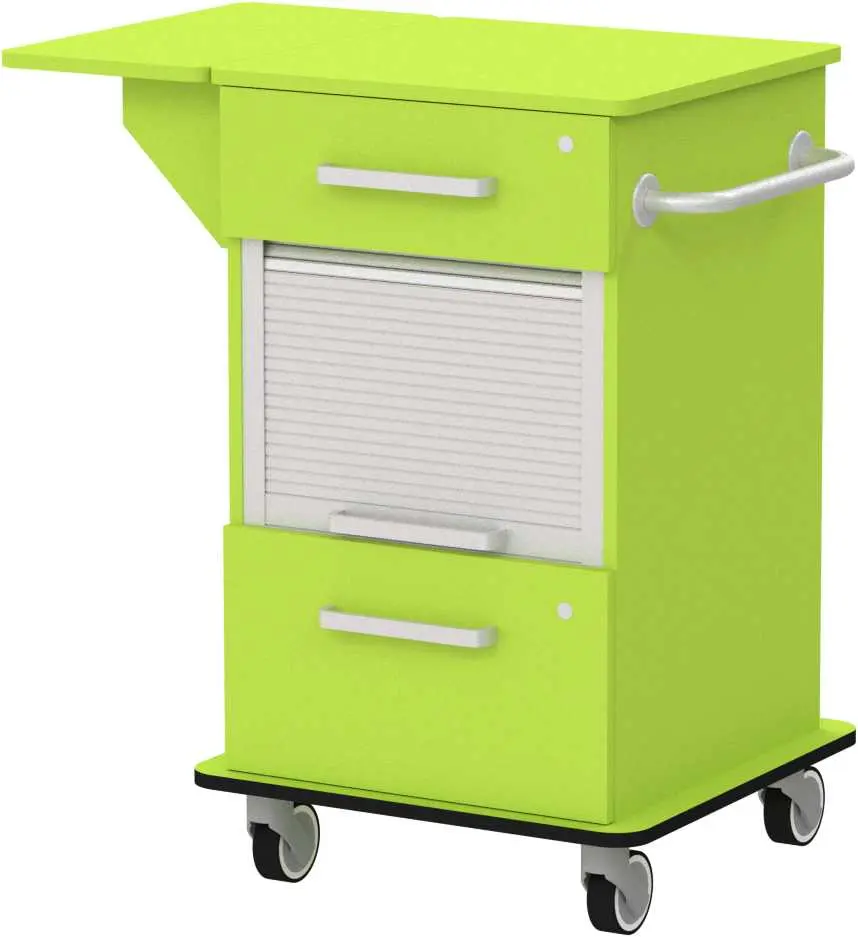 VIZITA 03 R mobilní vozík vizitový, korpus jarní zeleň, čílka jarní zeleň