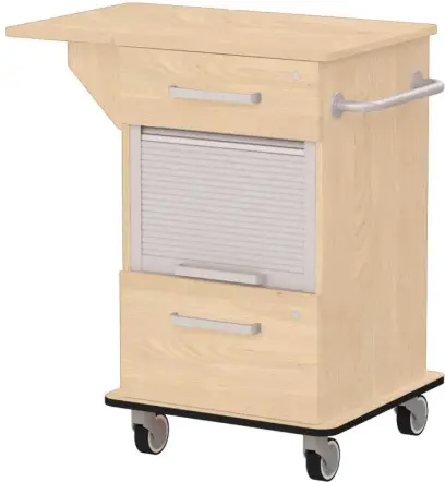 VIZITA 03 R mobilní vozík vizitový, korpus javor horský, čílka javor horský