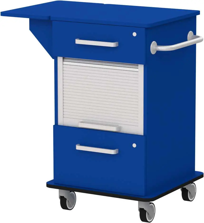 VIZITA 03 R mobilní vozík vizitový, korpus královská modř, čílka královská modř