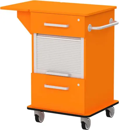 VIZITA 03 R mobilní vozík vizitový, korpus pomeranč, čílka pomeranč