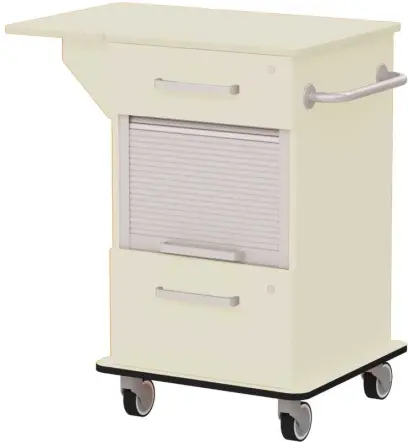 VIZITA 03 R mobilní vozík vizitový, korpus smetanový, čílka smetanová