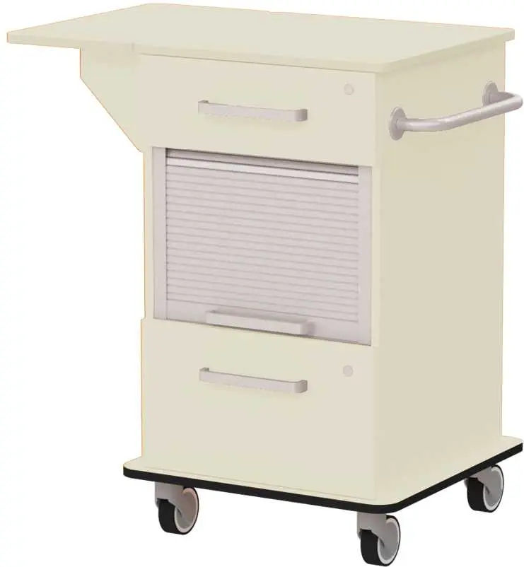 VIZITA 03 R mobilní vozík vizitový, korpus smetanový, čílka smetanová