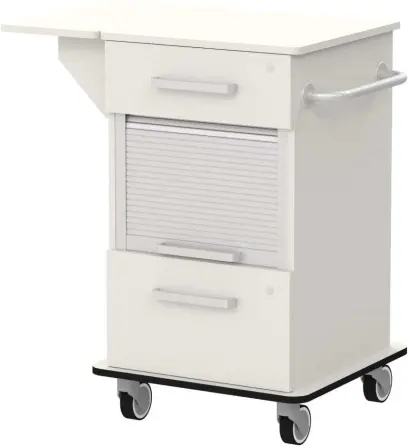 VIZITA 03 R mobilní vozík vizitový, korpus šedý, čílka šedá