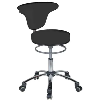 LZ 37 židle lékařská, kříž chrom, ekokůže, černá