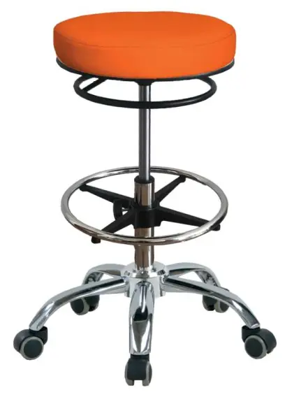 LZ 24 H židle lékařská, kruh pro nohy, kříž chrom, ekokůže, mandarinková