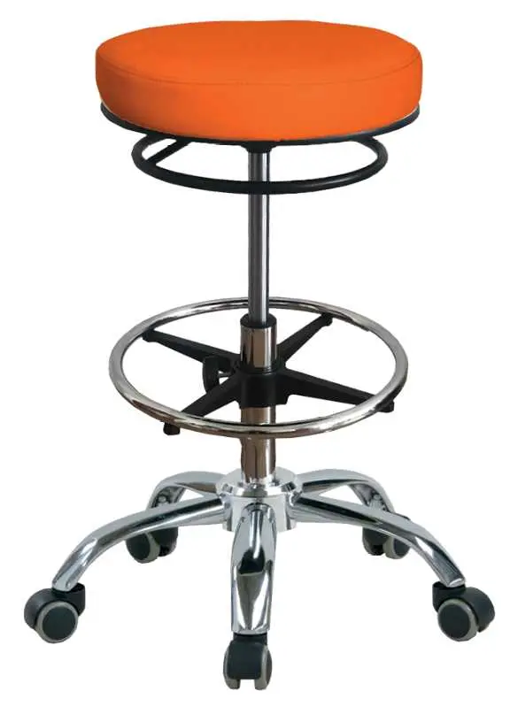 LZ 24 H židle lékařská, kruh pro nohy, kříž chrom, ekokůže, mandarinková