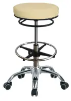 LZ 24 H židle lékařská, kruh pro nohy, kříž chrom, ekokůže, smetanová