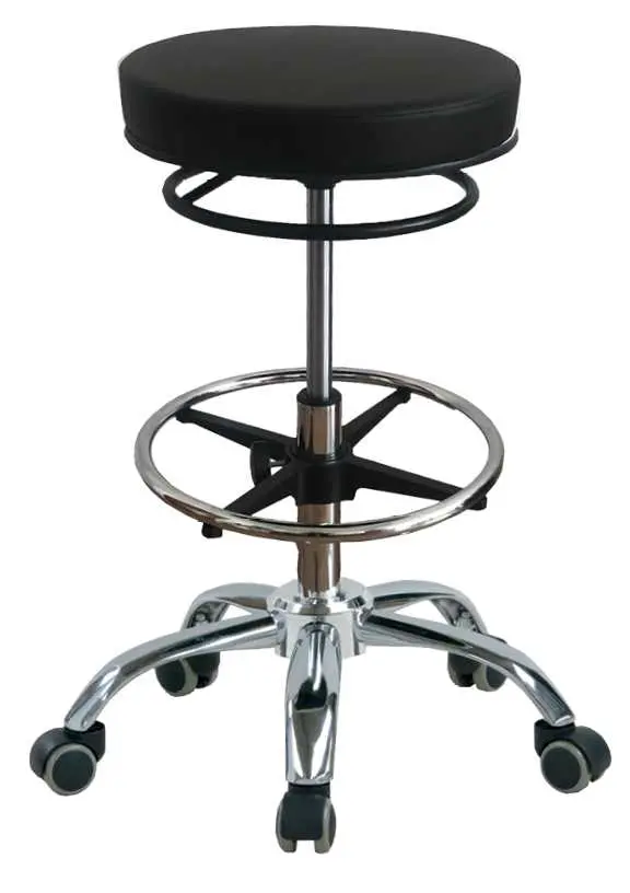 LZ 24 H židle lékařská, kruh pro nohy, kříž chrom, ekokůže, černá