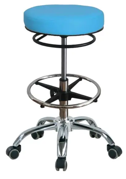 LZ 24 H židle lékařská, kruh pro nohy, kříž chrom, ekokůže, modrá
