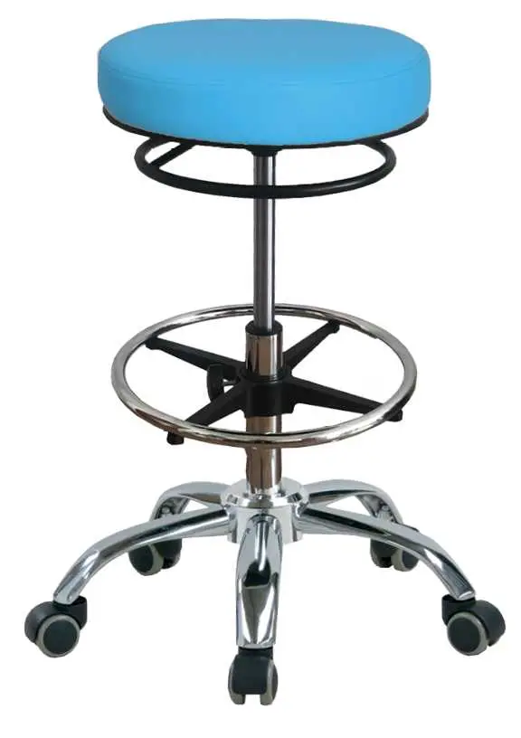 LZ 24 H židle lékařská, kruh pro nohy, kříž chrom, ekokůže, modrá