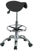 LZ 34 H židle lékařská, kruh pro nohy, kříž chrom, ekokůže, černá