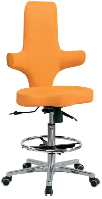 LZ 31 H židle lékařská, kříž chrom, ekokůže, mandarinková