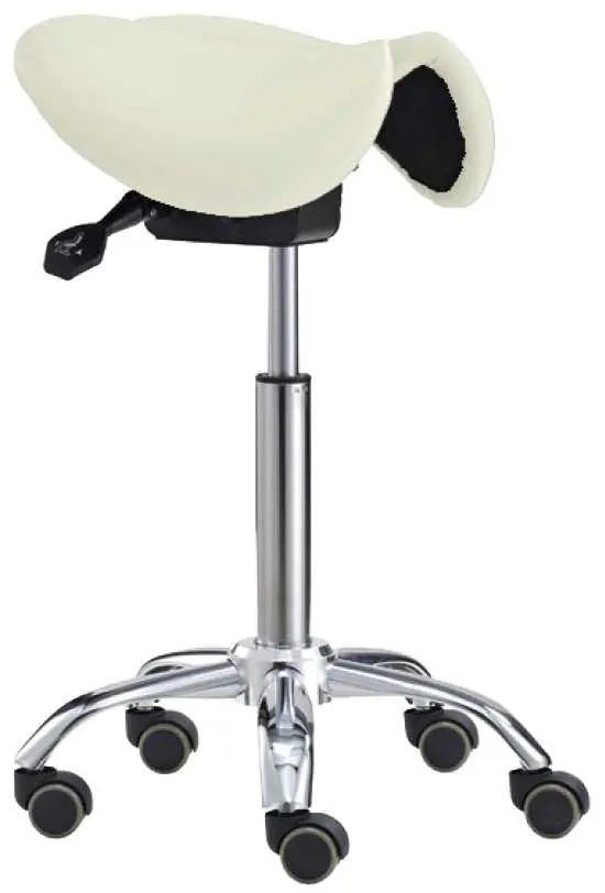 LZ 08  židle lékařská, kříž chrom, ekokůže, smetanová