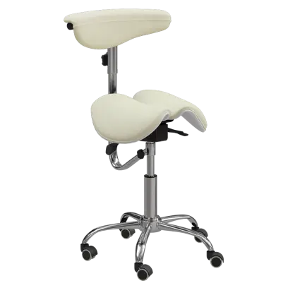 LZ 16 židle lékařská, kříž chrom, ekokůže, smetanová