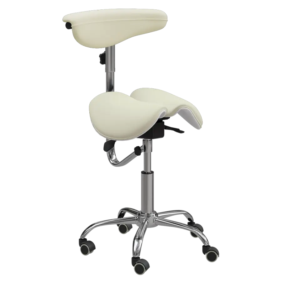 LZ 16 židle lékařská, kříž chrom, ekokůže, smetanová