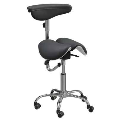 LZ 16 židle lékařská, kříž chrom, ekokůže, černá