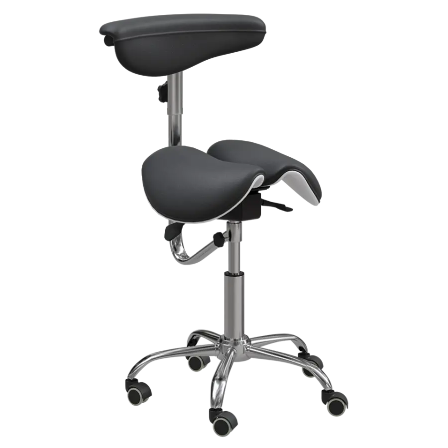 LZ 16 židle lékařská, kříž chrom, ekokůže, černá