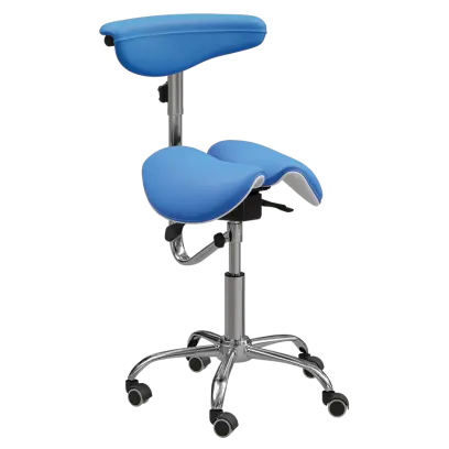 LZ 16 židle lékařská, kříž chrom, ekokůže, modrá