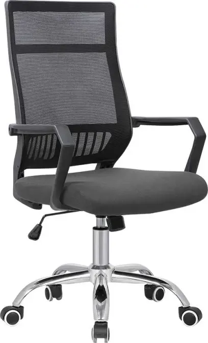 LEOPOLD židle kancelářská, opěrák černá MESH/šedá