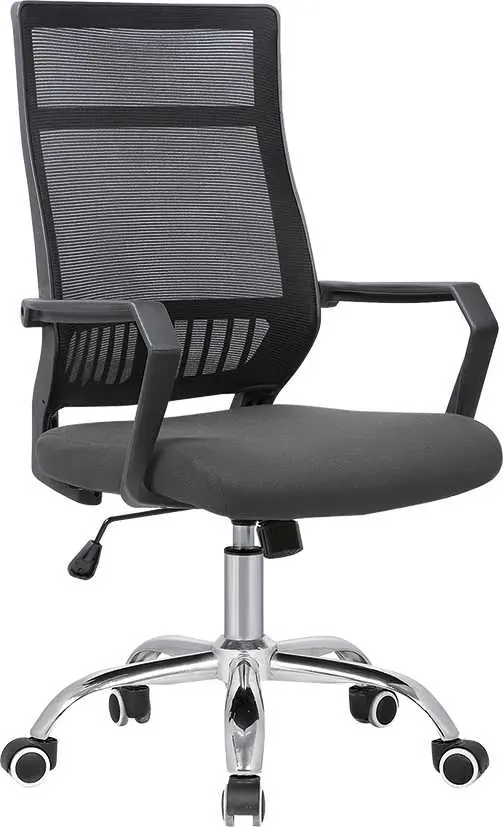 LEOPOLD židle kancelářská, opěrák černá MESH/šedá