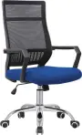 LEOPOLD židle kancelářská, opěrák černá MESH/modrá