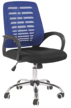 EMILY židle kancelářská, kříž chrom, MESH modrá