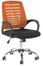 EMILY židle kancelářská, kříž chrom, MESH oranžová