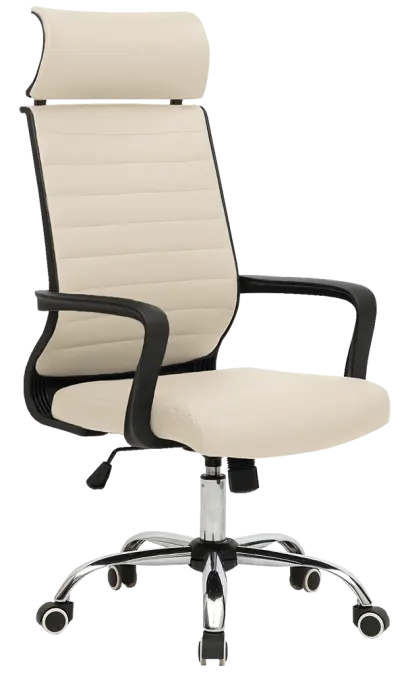 VISTA židle kancelářská, PU smetanová