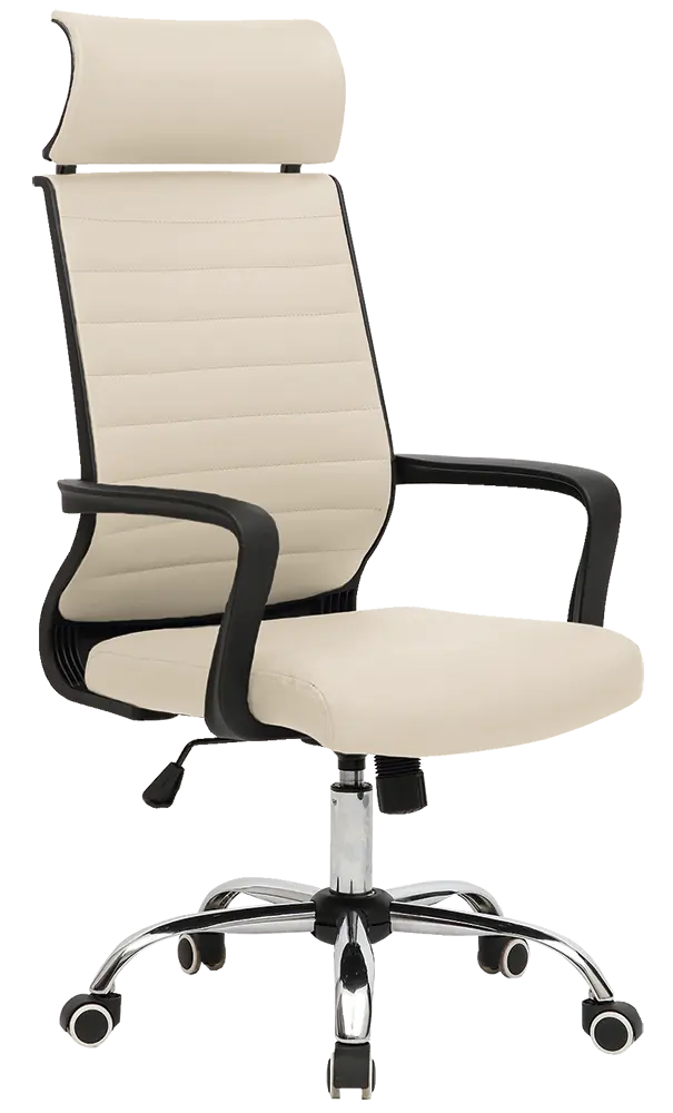 VISTA židle kancelářská, PU smetanová