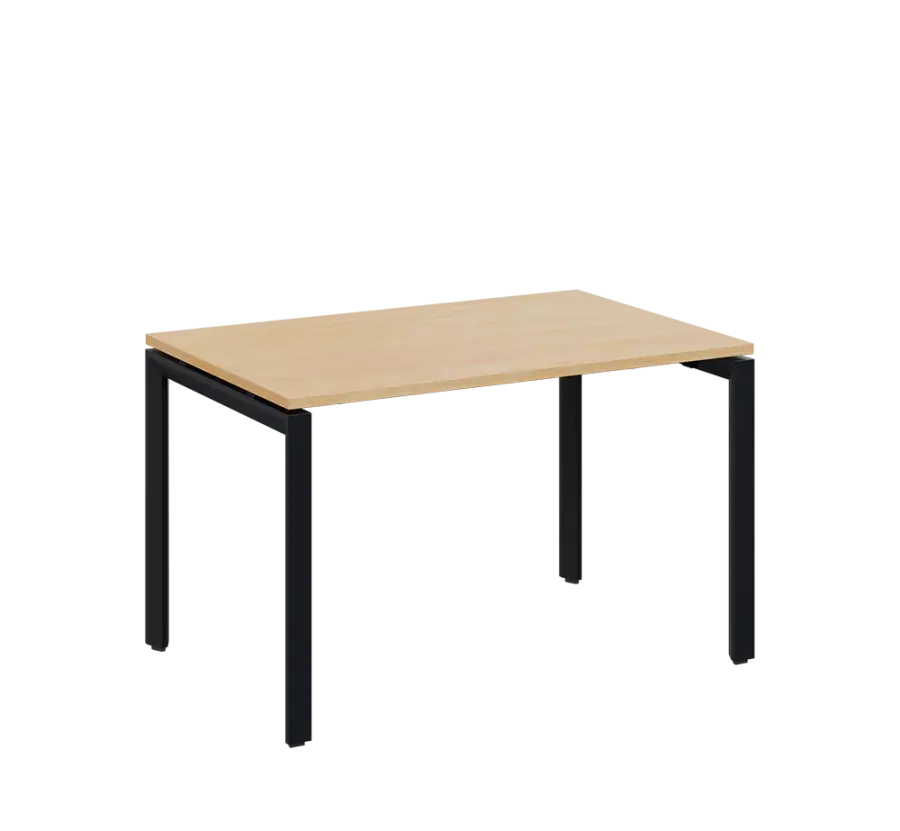 SEK-U - 12 stůl kancelářský, kovová podnož černá, deska 25 mm, široký 1200 mm, bříza irská
