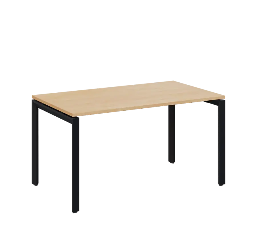 SEK-U - 14 stůl kancelářský, kovová podnož černá, deska 25 mm, široký 1400 mm, bříza irská