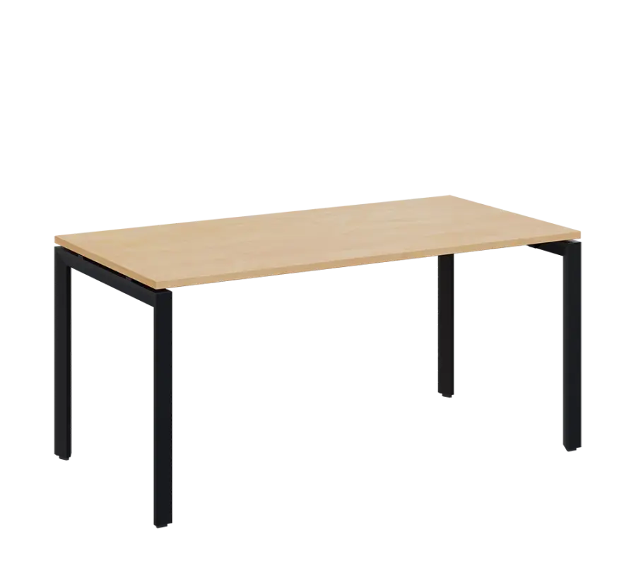 SEK-U - 16 stůl kancelářský, kovová podnož černá, deska 25 mm, široký 1600 mm, bříza irská