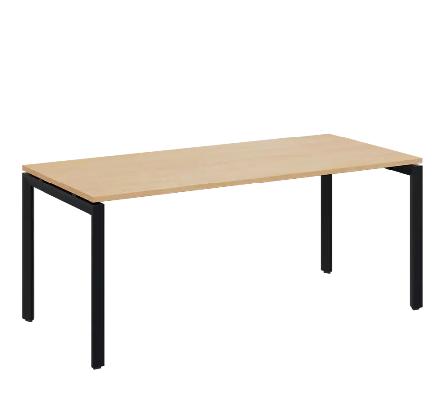SEK-U - 18 stůl kancelářský, kovová podnož černá, deska 25 mm, široký 1800 mm, bříza irská