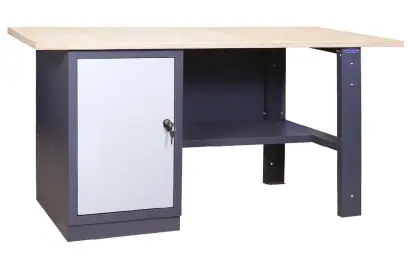 SDU 3 stůl dílenský s policí a skříňkou, spárovka s. 40 mm