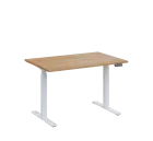 AERO 05 výškově nastavitelný stůl, kovová podnož bílá, deska 25 mm, široký 1200 mm, dub fjord