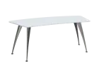 KUZ 200 stůl kancelářský, zaoblený, chromová podnož, bílá