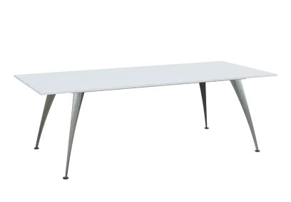 KUJ 10-24 stůl jednací, chromová podnož, bílá