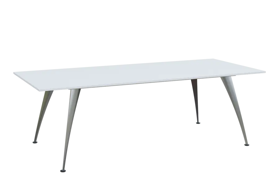 KUJ 10-24 stůl jednací, chromová podnož, bílá