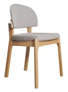 MALIKA židle, přírodní dřevo-buk, látka světle šedá
