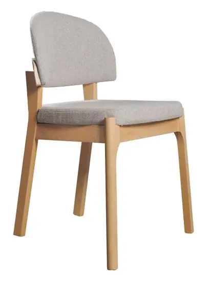 MALIKA židle, přírodní dřevo-buk, látka světle šedá