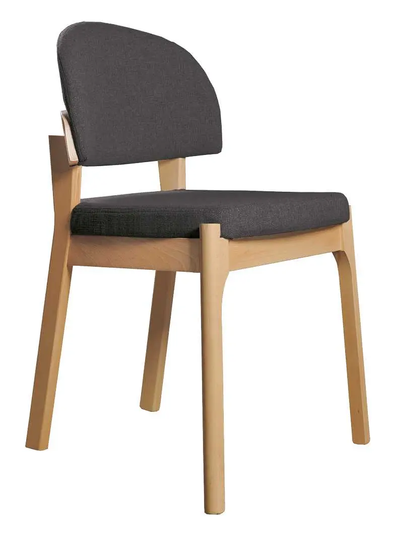 MALIKA židle, přírodní dřevo-buk, látka tmavě šedá